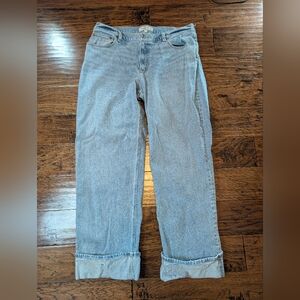 Abercrombie & Fitch The Baggy Low Rise Curve Love Cuffed Jeans Size 31